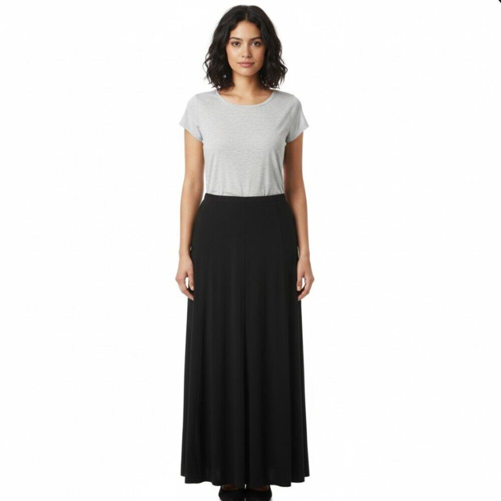 RALPH LAUREN Vintage Black Tea-Length Fit & Flair A-Line Skirt EUC Size 14